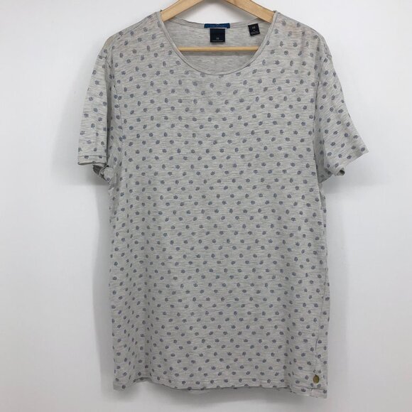 Scotch and Soda light grey palm leaf novelty all over print scoop neck T-shirt M - Picture 12 of 12